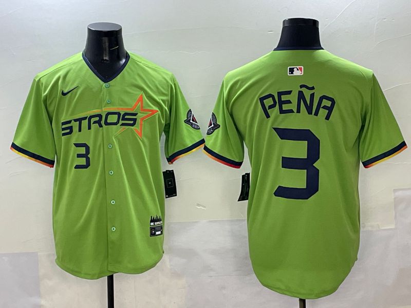 Men Houston Astros #3 Pena Green three generations Joint Name 2025 Nike MLB Jersey style 5